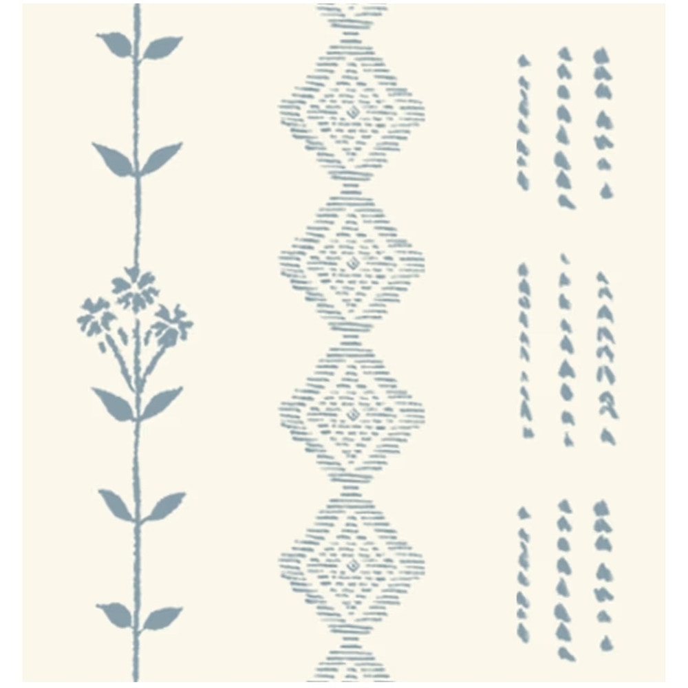 Coastal Sheer Curtains in Light Blue and White - Picture 4 of 4
